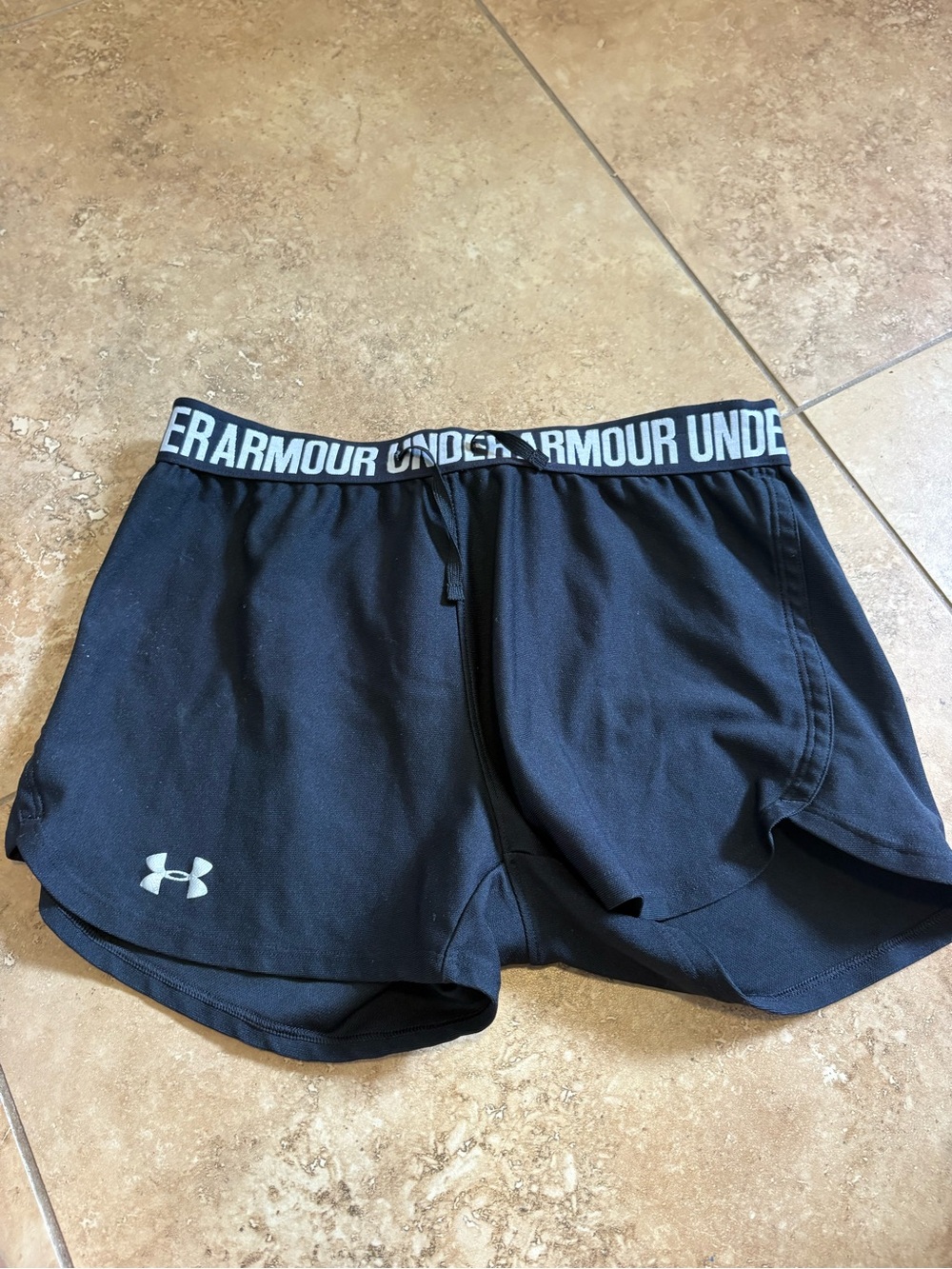Under Armour Black Women’s Athletic Shorts with Branded Waistband